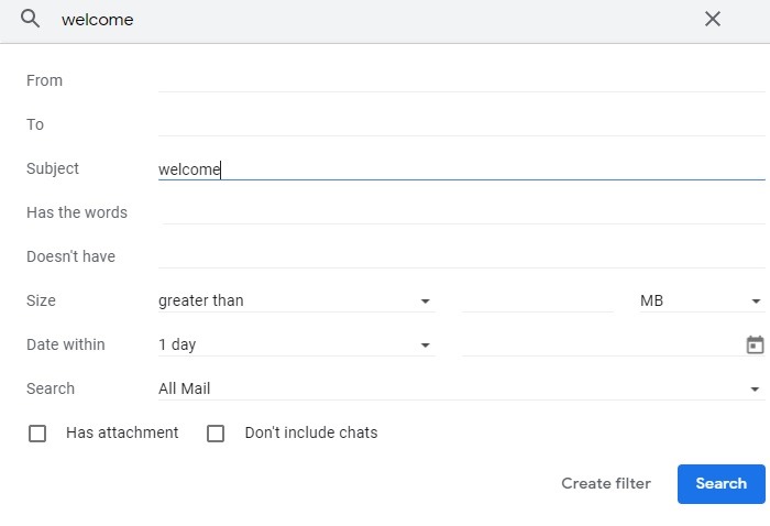 All Accounts Email Gmail Search Box