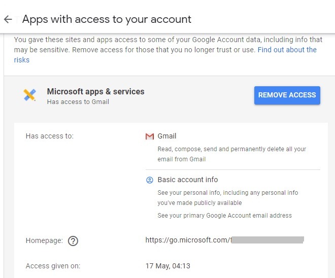All Accounts Email Google Remove Access