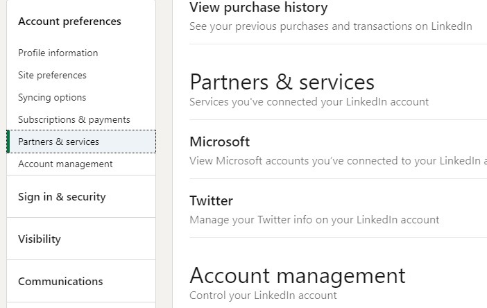 All Accounts Email Twitter Linkedin Partners And Services