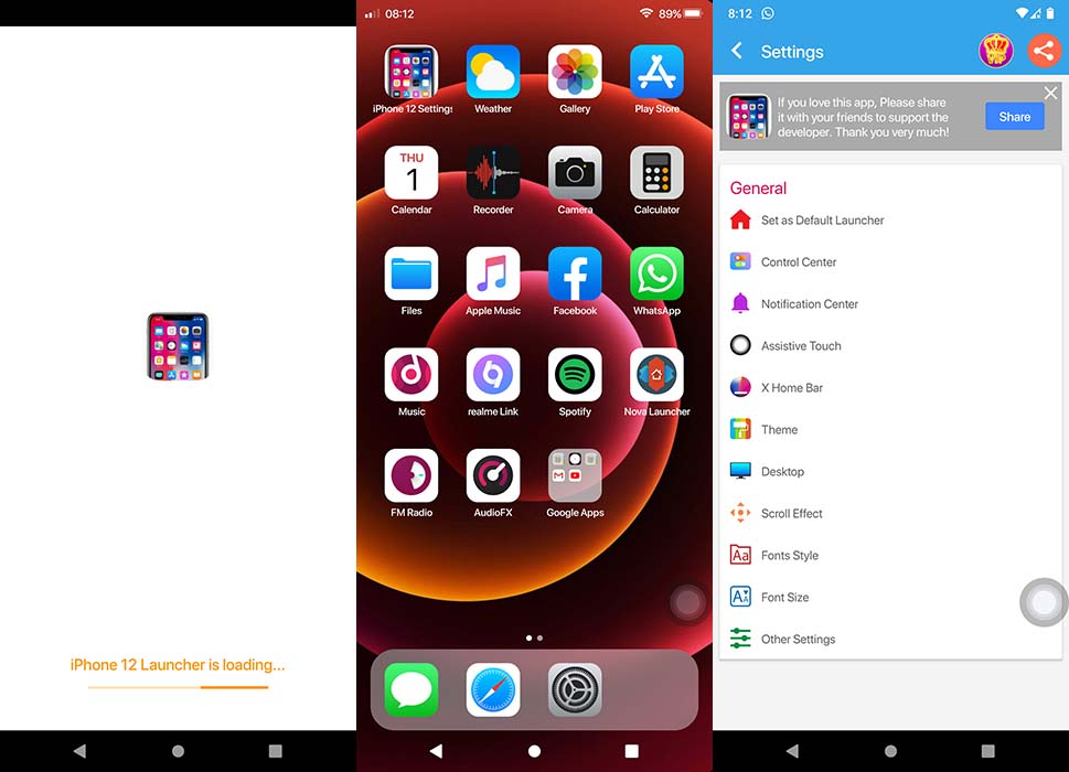 Androidlookios Xlauncher
