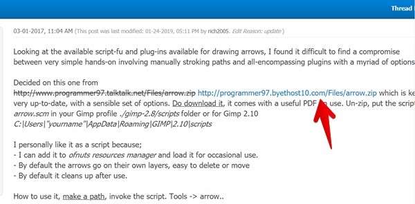 Gimp Download Arrow Plugin