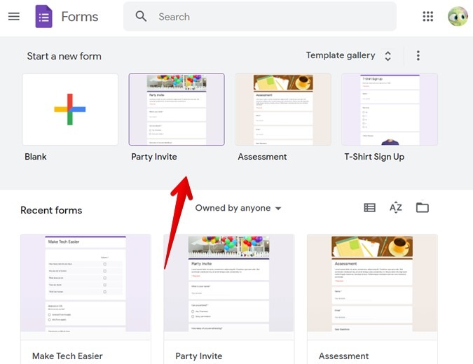 Google Form Template Gallery