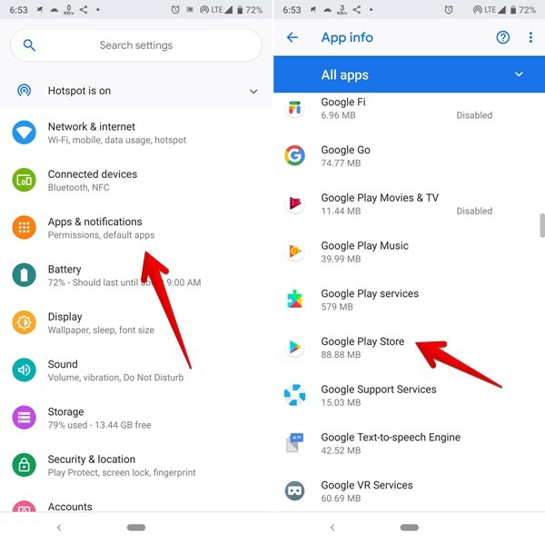 Google Play Store From Phone Settings