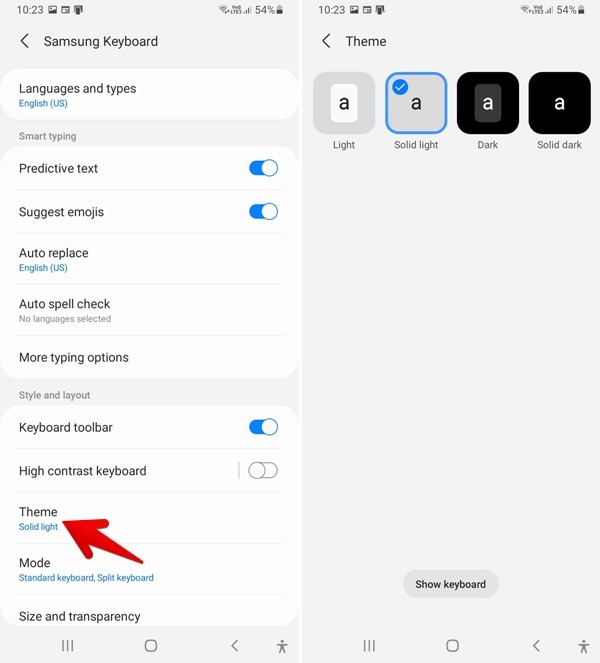 Samsung Keyboard Change Theme