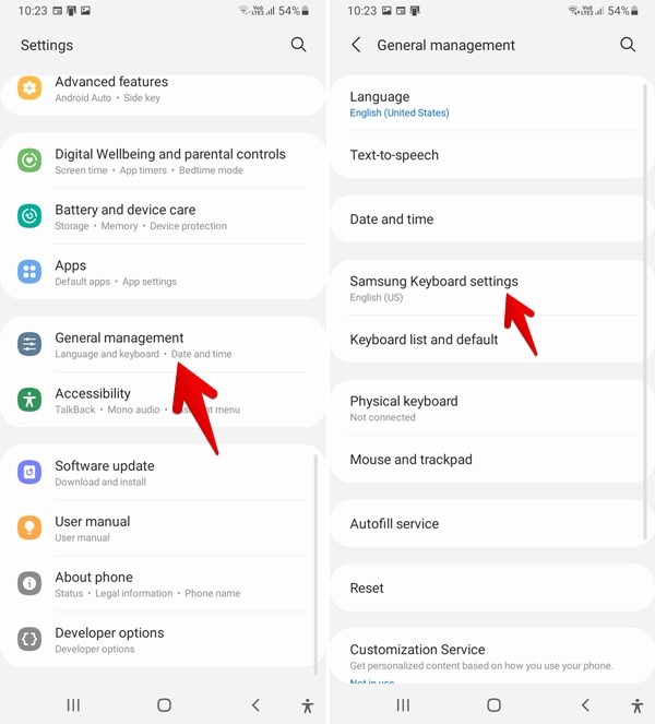 Samsung Keyboard Settings
