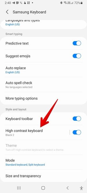 Samsung Keyboard Yellow Blue Black