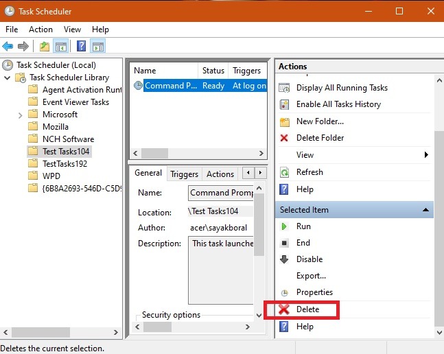 Schedule Automate Tasks Taskscheduler Delete