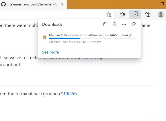 Windows Terminal Github Bundle Downloading