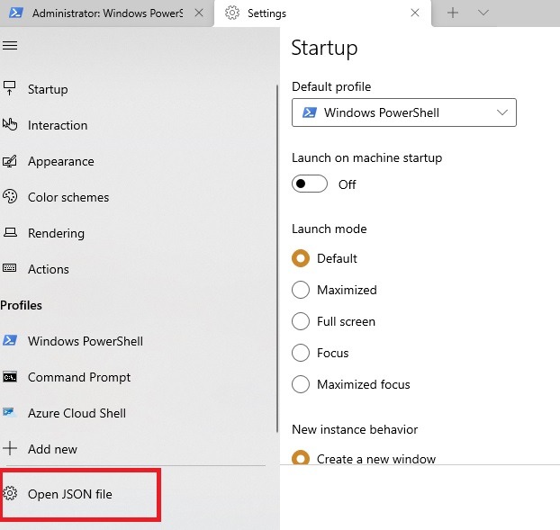 Windows Terminal Settings Json File