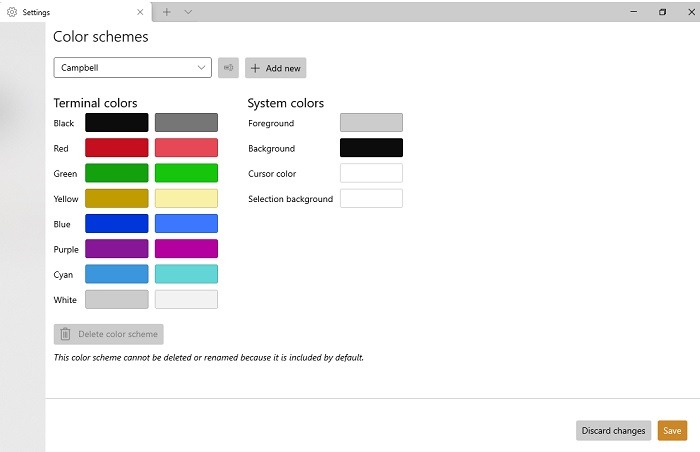 Windows Terminal Themes Color Schemes