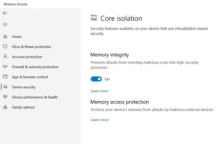 Windows11 Compatibility Vbs Memory Integrity On