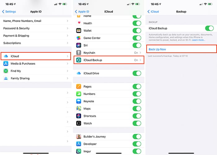 Back Up Iphone Settings App Icloud