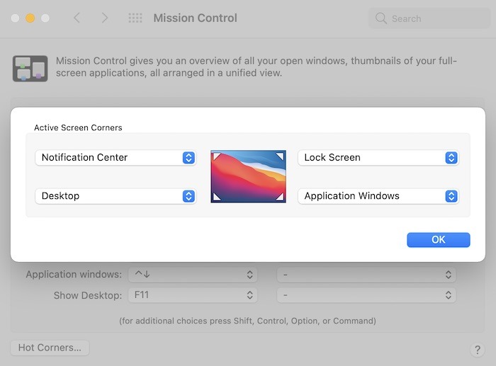 Blur Images Hot Corners All Options
