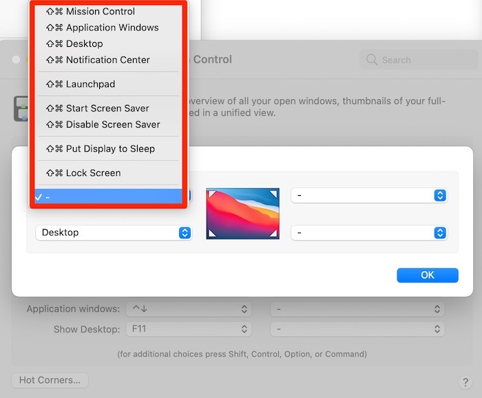 Blur Images Hot Corners Nine Options