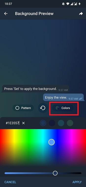 Change Color Telegram Backgrounds