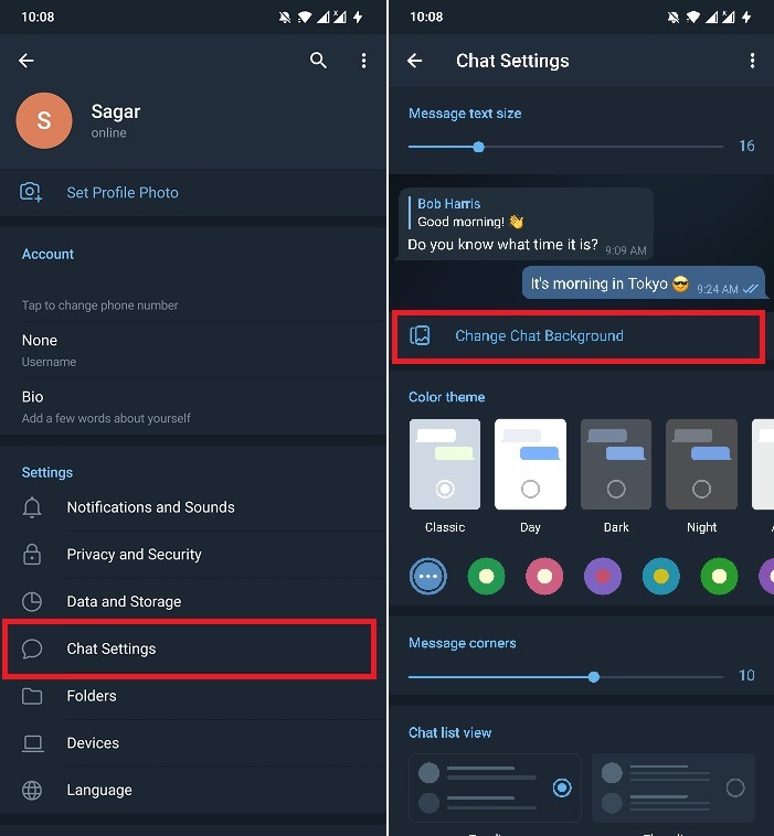Change Telegram Chat Backgrounds