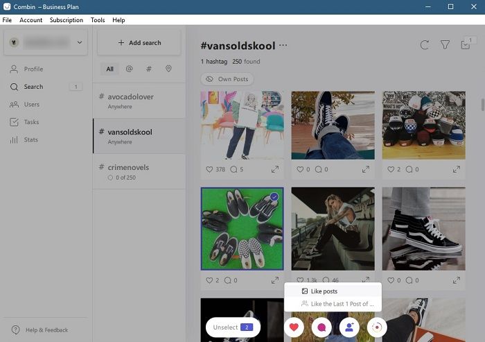 Combin Review Dashboard Select Posts