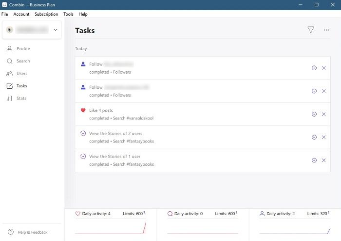 Combin Review Dashboard Task Progress