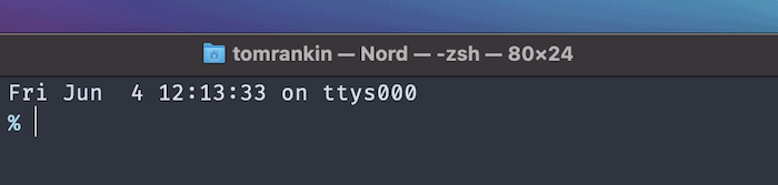The Terminal Title Bar.