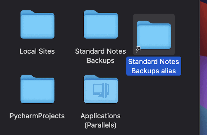 Creating a folder alias.