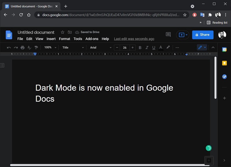 Google Docs Dark Mode