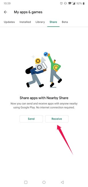 How To Use Nearby Device Recieve Apps