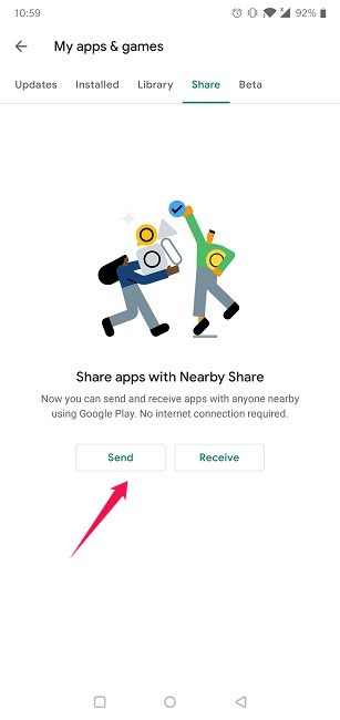 How To Use Nearby Device Send Apps