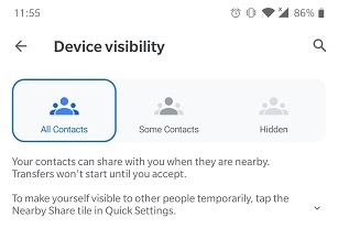 How To Use Nearby Device Visibility