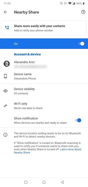 How To Use Nearby Share Panel