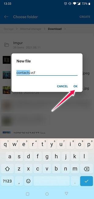 Import Export Contacts On Android Create Export File
