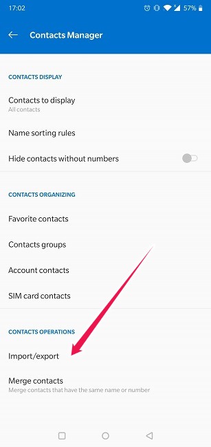 Import Export Contacts On Android Import Or Export