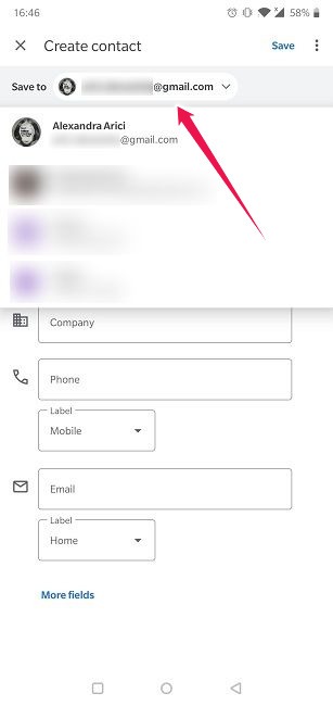 Import Export Contacts On Android New Contact Add To Google Account
