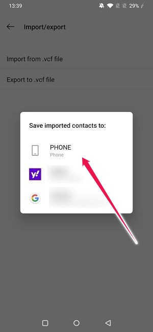 Import Export Contacts On Android Save Imports To Phone