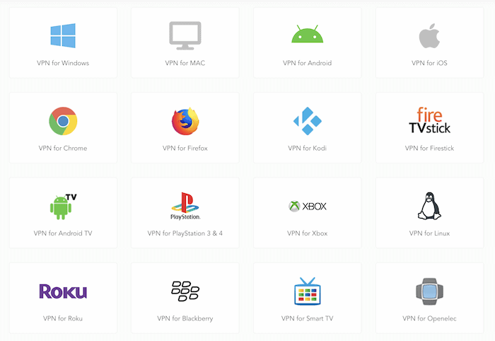 The Ivacy VPN app list.