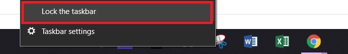 Lock The Taskbar