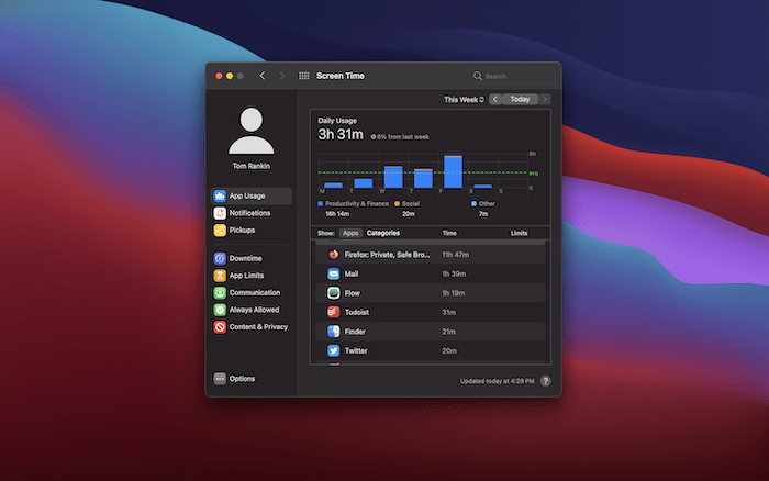 The Screen Time app.