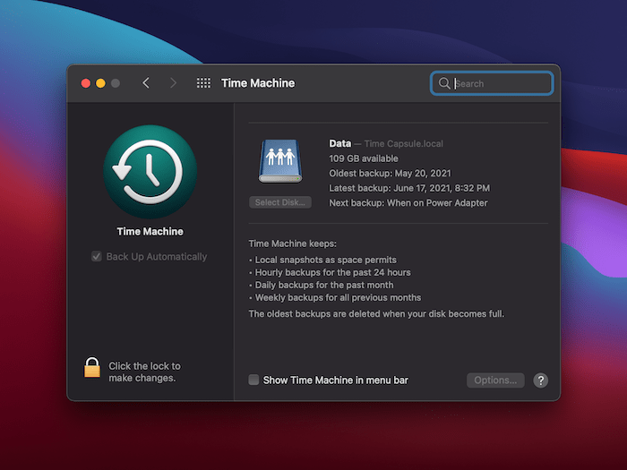 The Time Machine app.