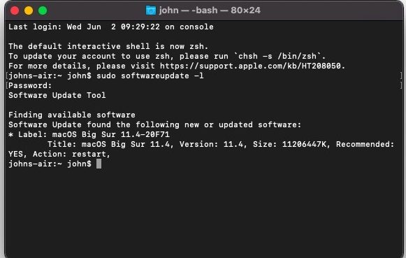 Update Mac From Terminal List