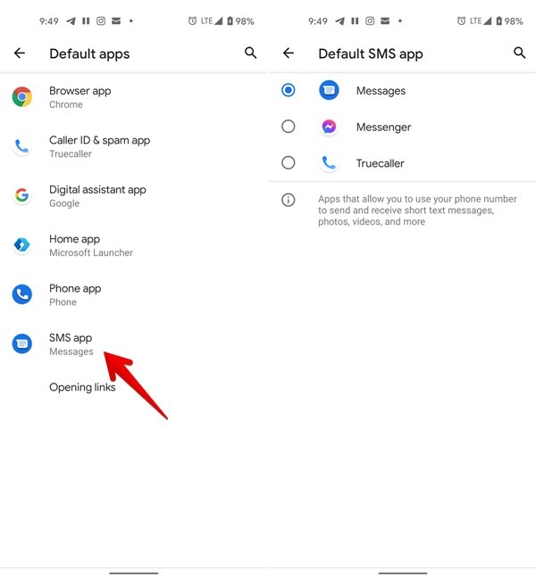 Android Default Sms App