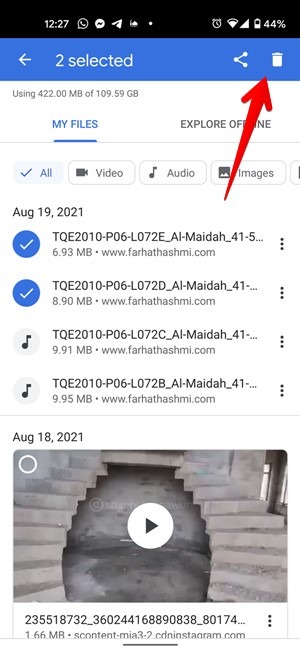 Android Downloads Delete From Chrome Multiple