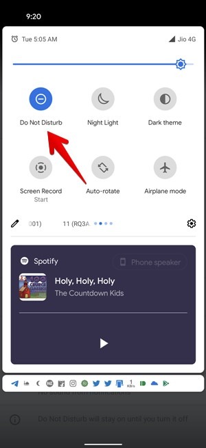 Android Notifications Disable Dnd Mode