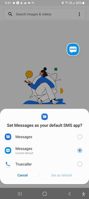 Android Set New Default Messaging App