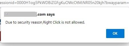 Caret Browsing Right Click Not Allowed