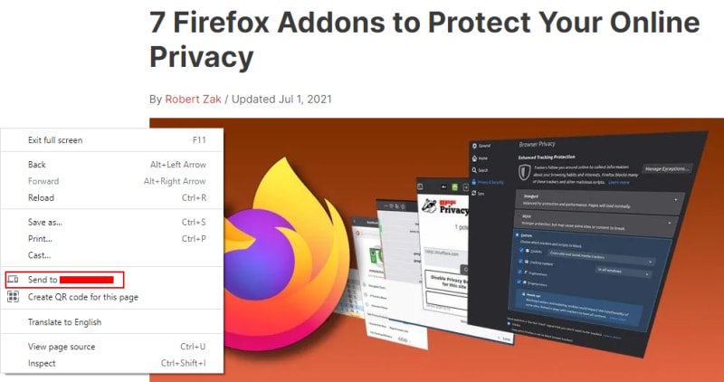 Chrome Tab Sharing Send To Device Name