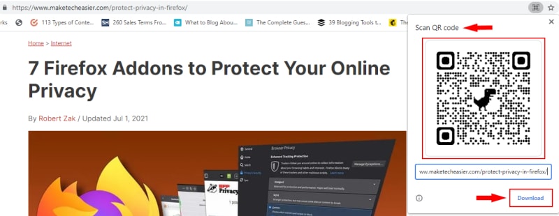 Chrome Tab Sharing Scan Qr Code Or Click Download 2