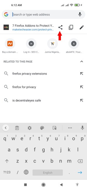 Chrome Tab Sharing Tap Address Bar 2