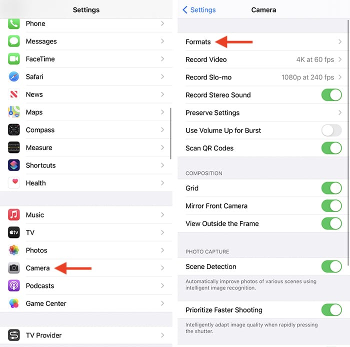 Free Up Storage Iphone Changing Camera Format
