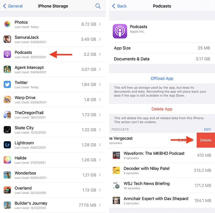 Free Up Storage Iphone Deleting Offline Data From Individual Apps