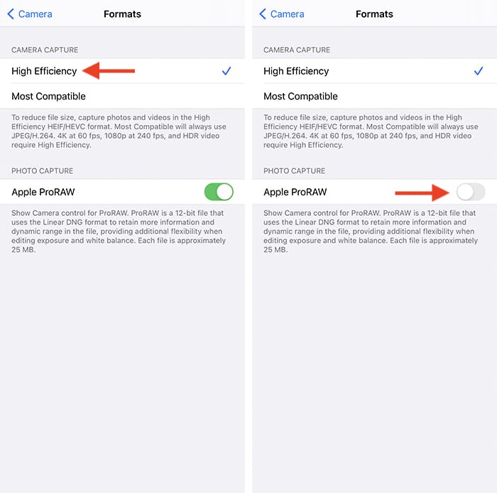 Free Up Storage Iphone Disabling Proraw