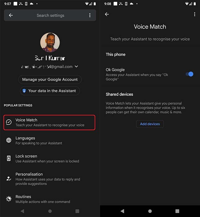 Googleassistant Voicematchsettings